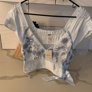 Free people NWT - Sahara embroidered crop top - size small